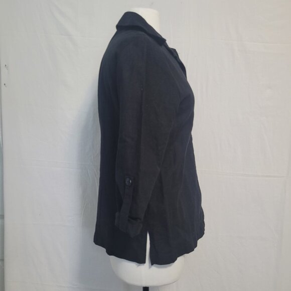 Frankie & Missy Button Front Roll-Up Sleeve Linen Blend Shirt Size L - Picture 2 of 13